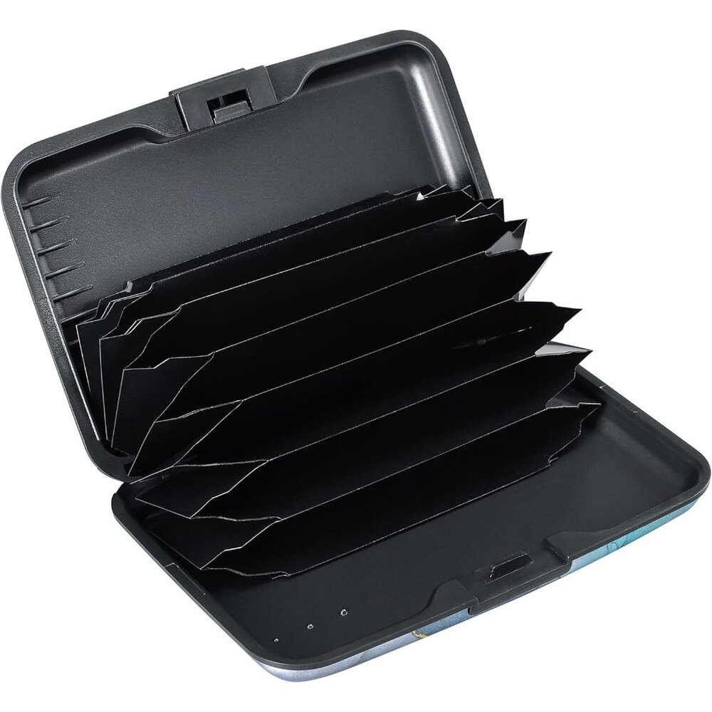 Wallet Credit Cards Holder Blue Purple Marble - Picture 2 of 7